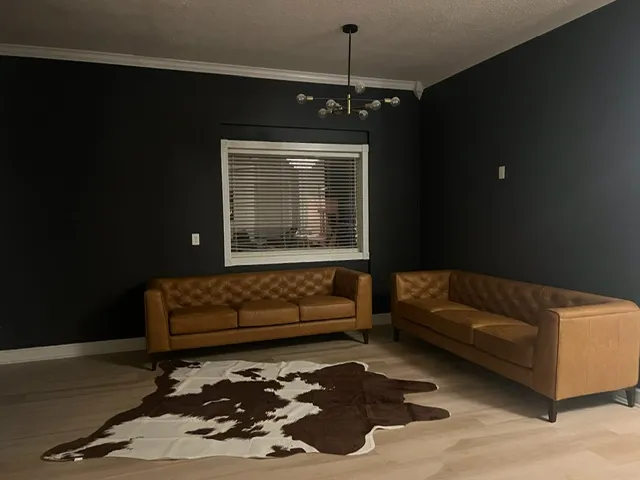 A finished Deb Mansion Design living space showcasing the family's craftsmanship