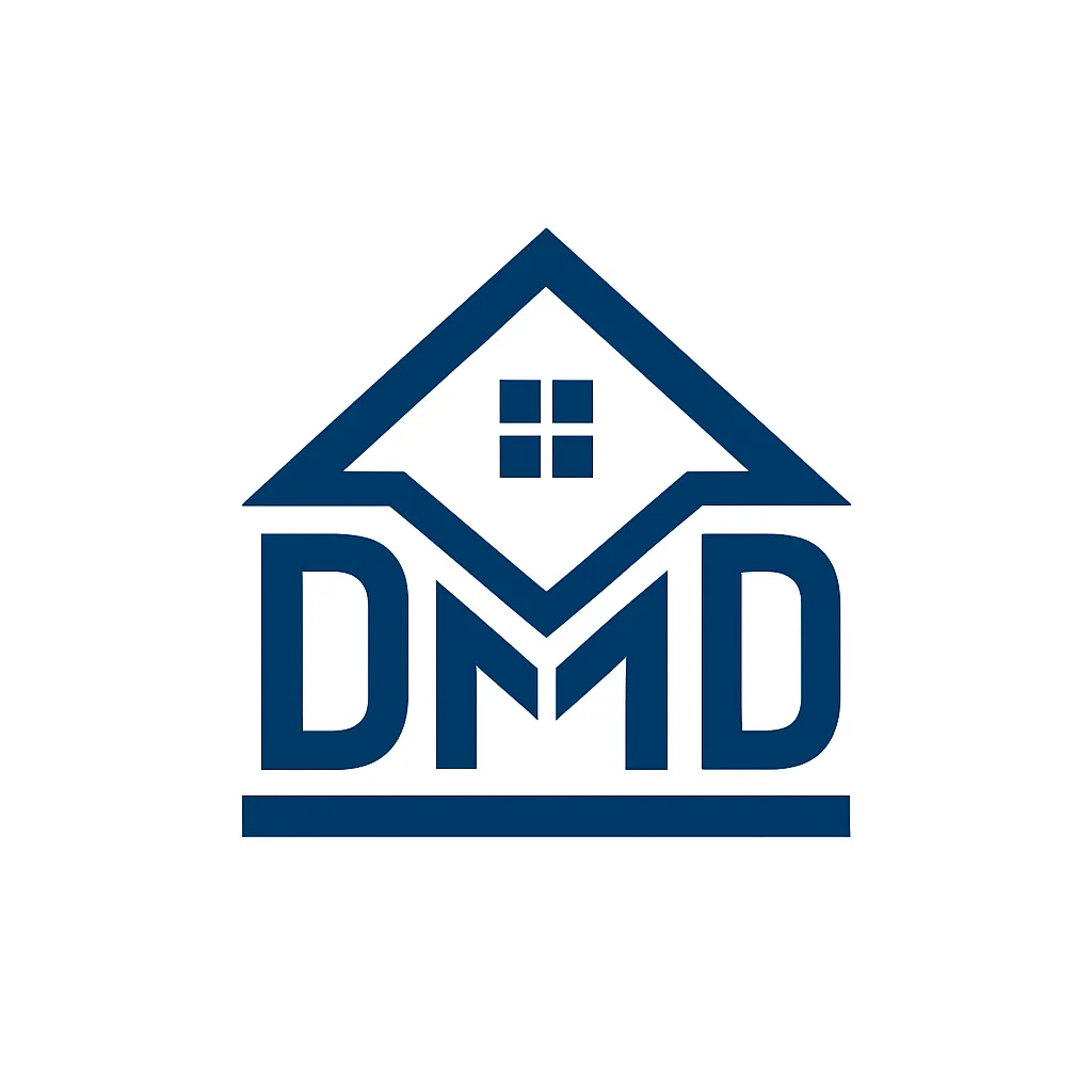 Deb Mansion Design company logo featuring stylized pink and purple heart design